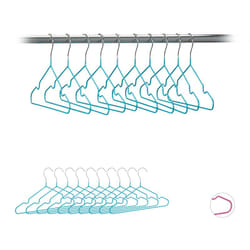 Relaxdays - Cintres enfants set de 20 cintres bébé décoratif chemises fer revêtement pvc 30 cm, turquoise