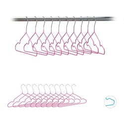 Relaxdays - Cintres enfants set de 20 cintres bébé décoratif chemises fer revêtement pvc 30 cm, rose