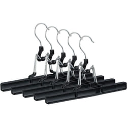 Relaxdays - Cintres-Pinces Set de 5 Pantalons et Jupes métal caoutchouc pinces crochet rotatif 360° 26 cm, noir