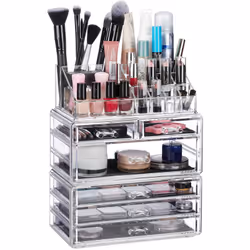 Cet organisateur de maquillage à six tiroirs met de l’ordre sur votre coiffeuse et vous évite de devoir chercher dans votre t ...