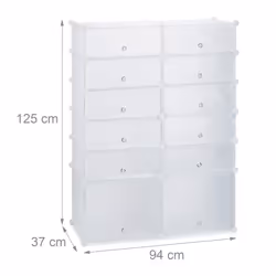 Relaxdays 4052025942472 Organisateur pour chaussures Fermé Transparent