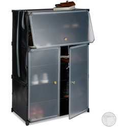Relaxdays - Meuble chaussures plastique xxl étagère 6 casiers système plug-in 24 paires 94 x 61,5 x 31,5 cm, noir