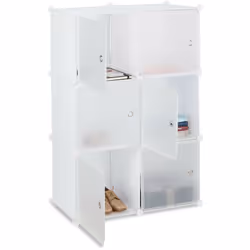 Créez un système de rangement modulable selon vos souhaits grâce au système d’assemblage à clipser. Les cubes en plastique ro ...