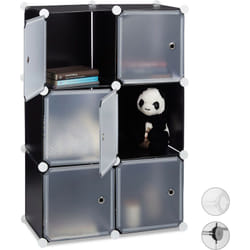 Relaxdays - tagère cubes penderie armoire rangement 6 casiers plastique modulable diy hlp: 97,5x66x32 cm, noir