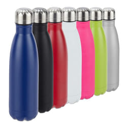 Relaxdays Gourde inox bouteille eau acier inoxydable 05 litre isotherme froid chaud bleu foncé
