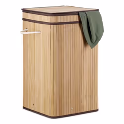 Relaxdays 4052025943714, 70 L, Rectangulaire, Bambou, Coton, Polyester, Châtain clair, Marron, Bambou