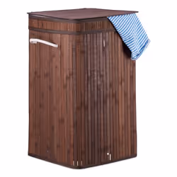 Relaxdays 4052025943721, 70 L, Rectangulaire, Bambou, Coton, Polyester, Marron, Marron, Bambou