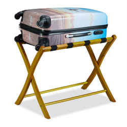 Relaxdays - Porte-bagage pose valise bois support sac à dos pliant porte valise pliable HxlxP: 52,5 x 66,5 x 48 cm, nature