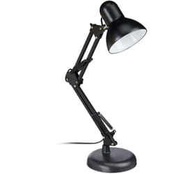 Relaxdays - Lampe bureau retro, bras articulé flexible,Veilleuse lecture Bureau, métal, E27, HlP: 50x27x15 cm, noire