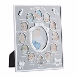 Relaxdays 10024241_55, Multi cadre, Aluminium, Papier, Gris, Argent, Blanc, Rectangulaire, 240 mm, 85 mm