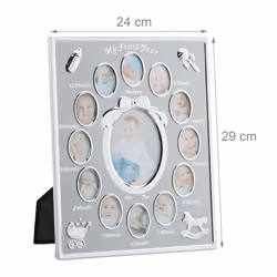 Relaxdays 10024241_55 Multi cadre Gris, Argent, Blanc