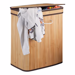 Relaxdays 4052025944070, 95 L, Rectangulaire, Bambou, Coton, Polyester, Marron, Châtain clair, Marron, Bambou