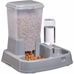 La gamelle à animaux est un distributeur à nourriture et eau en un. Grâce au réservoir à aliments, il est possible de conserv ...