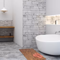 Relaxdays - Tapis en Bambou Enroulable Anti-glisse Hygiénique Résistant Humidité Sortie de Bain, 50x80cm, marron