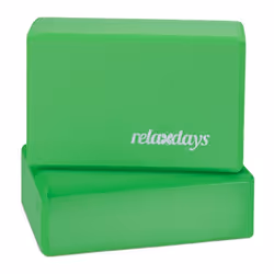 Relaxdays Set 2x Bloc Yoga Brique Yoga Exercice Pratique Yoga Mousse Rigide Anti-Dérapant HLP 8x23x15 cm Vert