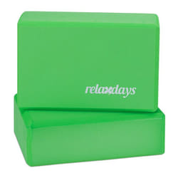 Relaxdays Set 2x Bloc Yoga Brique Yoga Exercice Pratique Yoga Mousse Rigide Anti-Dérapant HLP 8x23x15 cm Vert