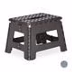 Relaxdays Tabouret pliant M portable escabeau de salle de bain 150 kg plastique 22 x 35 x 28 cm gris foncé