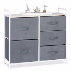 Relaxdays 4052025947996, Gris, Blanc, 5 étagères, Acier, Polyester, 830 mm, 290 mm