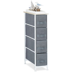 Relaxdays - Meuble rangement 4 tiroirs tissu commode étagère tiroir tissu HxlxP: 76 x 20 x 48 cm, gris