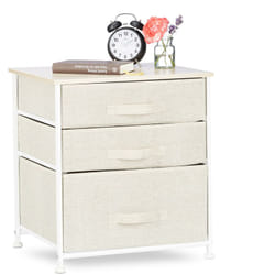 Relaxdays - Meuble rangement 3 tiroirs tissu commode étagère tiroir tissu HxlxP: 53 x 48 x 40 cm, beige
