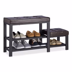 Relaxdays 4052025948191, Ouvert, Noir, Marron, Fibre de bois, Fer, 2 étagères, 905 mm, 500 mm
