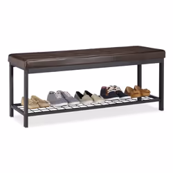 Relaxdays 4052025948221, Ouvert, Noir, Marron, Fibre de bois, Fer, 2 étagères, 1150 mm, 490 mm