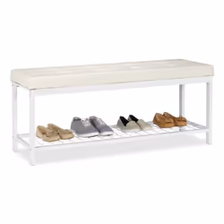 Relaxdays 4052025948238, Ouvert, Beige, Blanc, Fibre de bois, Fer, 2 étagères, 1150 mm, 490 mm