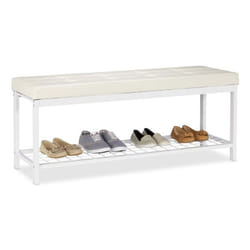 Relaxdays 4052025948238 Organisateur pour chaussures Ouvert Beige, Blanc
