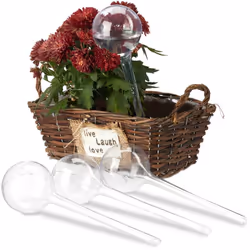 Personne n’aime retrouver ses plantes mortes en rentrant des vacances. Ce lot de 4 globes d’arrosage vous aide à maintenir vo ...