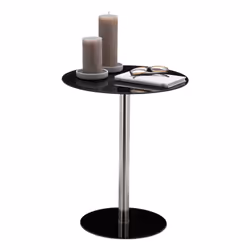 Relaxdays 4052025949280, Table basse, Forme arrondie, 1 pieds, Noir