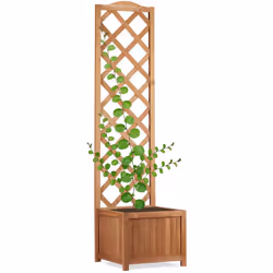 Embellissez votre jardin avec cette jardinière à treillis très décorative en bois de pin. L’ensemble se compose d’un bac à fl ...