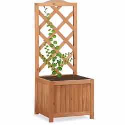 Embellissez votre jardin avec cette jardinière à treillis très décorative en bois de pin. L’ensemble se compose d’un bac à fl ...