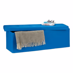 Relaxdays 4052025950842, Pouffe/ottomane, Rectangle, Bleu, Polyester, mousse, 300 kg