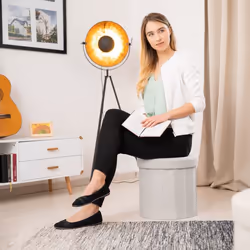 Tabouret avec rangement pouf rond pliant pliable rembourré couvercle repose-pieds HxlxP: 38x38x38 cm, crème - Relaxdays