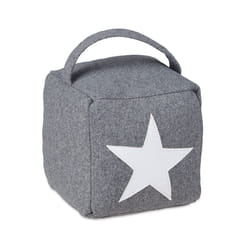Relaxdays - Cale porte, design étoile, en tissu, butoir avec poignée, haut, décoratif, h x l x p : 20 x 15 x 15 cm, gris