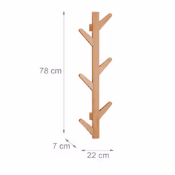 Relaxdays 4052025951900 porte-manteaux Mural 6 crochet(s) Marron