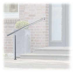 Relaxdays - Rampe d'escalier, Main courante inox, intérieur extérieur entrée maison, Fixation mur, 150x80 cm, argent
