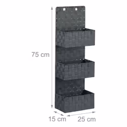 Relaxdays 4052025952501 Organisateur de stockage suspendu Plastique Gris