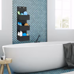 Relaxdays 10022543_46 étagère murale de salle de bain Fer, Plastique