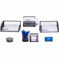 Mettez fin au chaos sur votre bureau grâce à ce set organiseur de bureau. Stylos, surligneurs, ciseaux, lettres et notes peuv ...