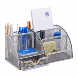 Organiseur de bureau - Relaxdays - Argenté - 6 casiers - Métal - Design contemporain