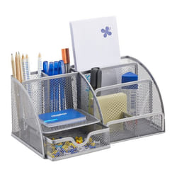 Organiseur de bureau - Relaxdays - Argenté - 6 casiers - Métal - Design contemporain