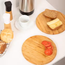 Relaxdays 4052025955182 planche à découper pour cuisine Rond Bambou