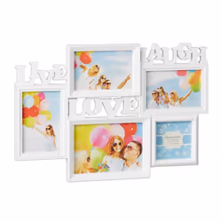 Relaxdays 10021999_49, Multi cadre, Plastique, Blanc, 455 mm, 20 mm, 310 mm