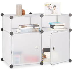 Relaxdays - tagère 4 cubes rangement diy armoire compartiments plastique chaussures modulable 56 x 75 x 37cm, transparent