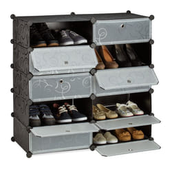 Relaxdays 4052025955977 Organisateur pour chaussures Fermé Noir, Translucide