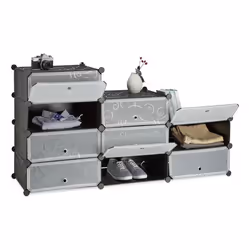 Relaxdays 4052025955977 Organisateur pour chaussures Fermé Noir, Translucide