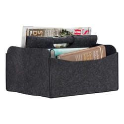 Relaxdays 4052025956066 Boîte de rangement Panier de rangement Rectangulaire Feutrine Anthracite