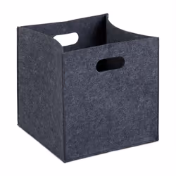 Relaxdays 4052025956097, Panier de rangement, Anthracite, Carré, Feutrine, Monochromatique, Intérieure