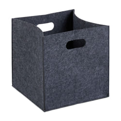 Relaxdays 4052025956097 Boîte de rangement Panier de rangement Carré Feutrine Anthracite